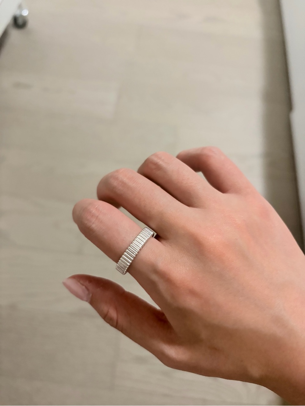 Birks Sterling Silver Ribbed Band Ring - Silver